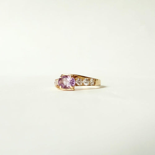 Bague 53 Bague or jaune Améthyste et diamants 58 Facettes