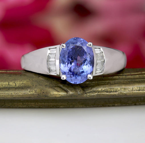 Bague 52 Bague tanzanite diamants or blanc 58 Facettes 25-089