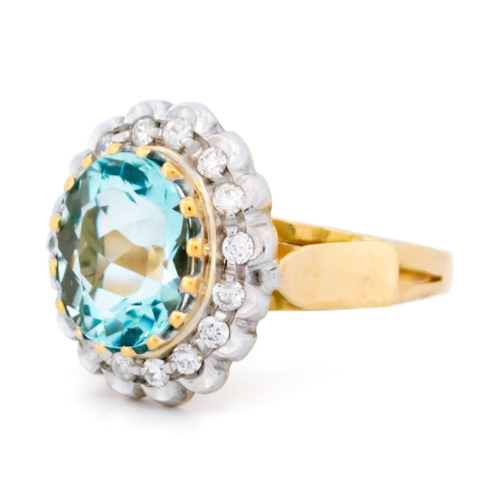 Bague 54.5 Bague grappe de diamants aigue-marine 58 Facettes E712C420332A4B61B242A174B74796B1