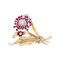 Broche Broche "Fleurs" or, diamants, saphirs roses. 58 Facettes 34200