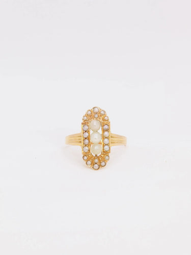 Bague 54 Bague ancienne en or et perles fines 58 Facettes J308