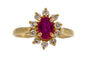 Bague 51 Bague ancienne en or jaune avec rubis et diamants, France 58 Facettes 9990