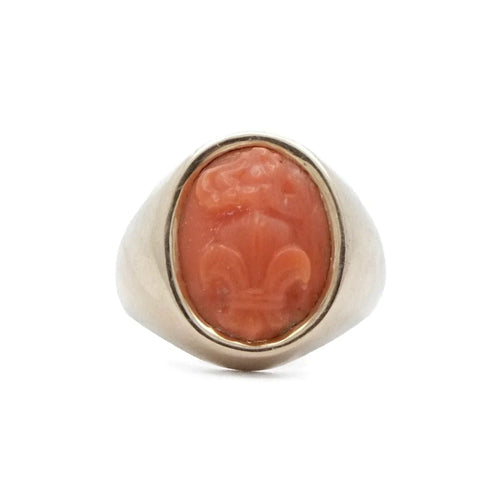 Bague Chevalière corail 58 Facettes REF2223