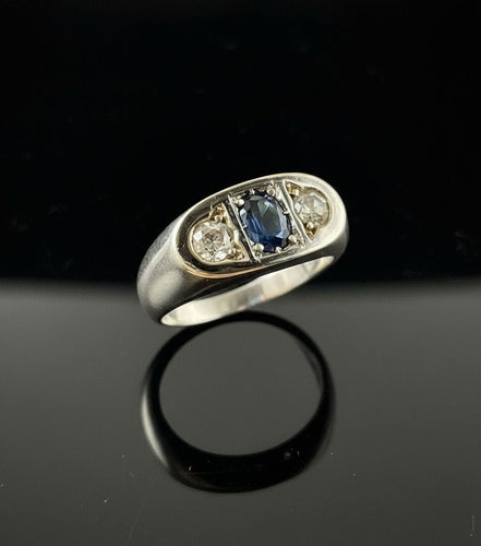 Bague Bague en saphir et diamants. Début des années 1900. 58 Facettes