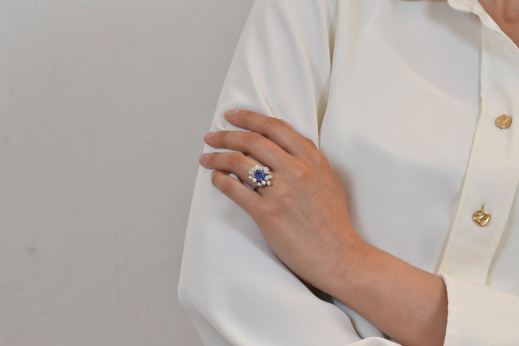 Bague 51 Bague saphir de 2,51cts et diamants 58 Facettes 26880dv-26694