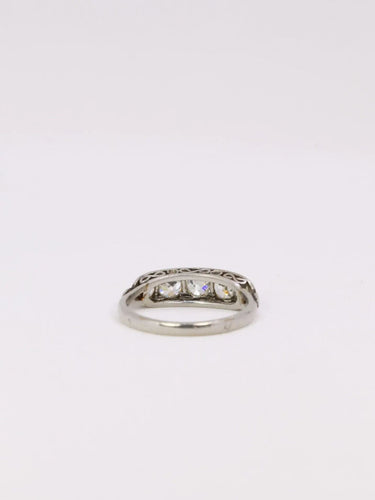 Bague 51.5 Bague jarretière diamants taille ancienne 1 ct 58 Facettes J355