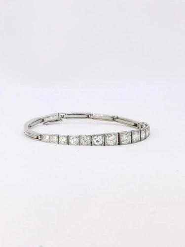 Bracelet Bracelet ligne diamants or blanc platine 58 Facettes J437
