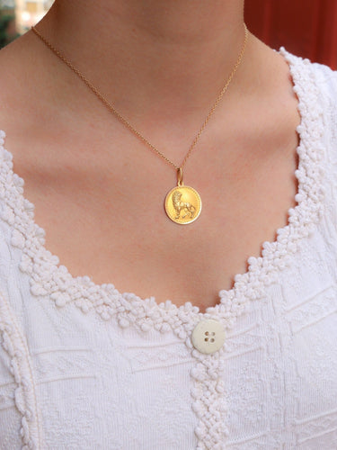 Pendentif Pendentif signe Lion or jaune 58 Facettes J464