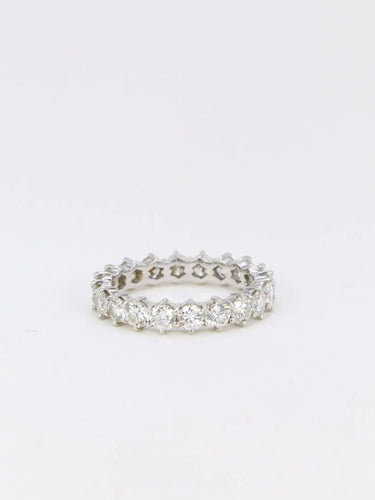 Bague 58 Alliance américaine en or blanc et diamants 4 ct 58 Facettes J47