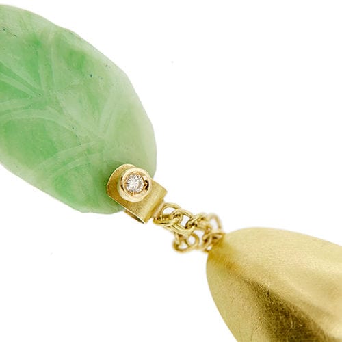 Boucles d'oreilles Boucles d'oreilles en jade et diamant 58 Facettes 37433