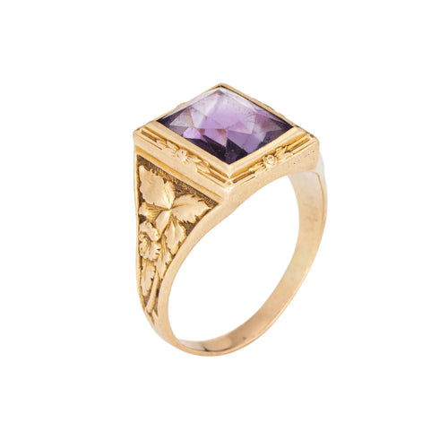 Bague c1943 Bailey Banks Biddle Amethyst Ring Men's Sz 12 Vintage Fine Jewelry 58 Facettes G13599