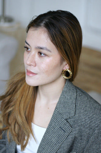 Boucles d'oreilles FRED - Boucles d'oreilles Pattes de Panthère en or jaune et émail noir 58 Facettes