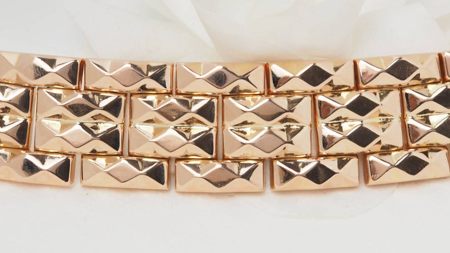 Bracelet Bracelet tank années 1940 vintage en or rose 58 Facettes 32435