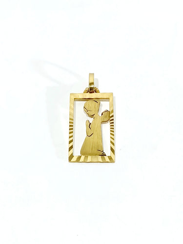 Pendentif Médaille ange en or champagne 58 Facettes