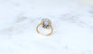 Bague 55 Bague Marguerite ancienne Saphir de Ceylan 1,50 Ct et Diamants 58 Facettes