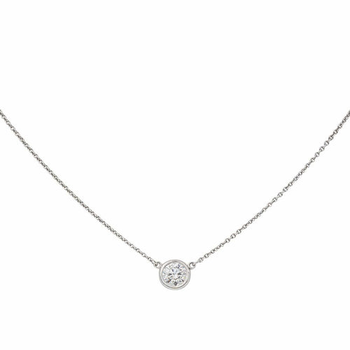 Collier Tiffany & Co Collier Solitaire Platine Diamant 58 Facettes 3648181RV