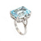 Bague 52 Bague Cocktail diamants aigue-marine 10 cts 58 Facettes G13156