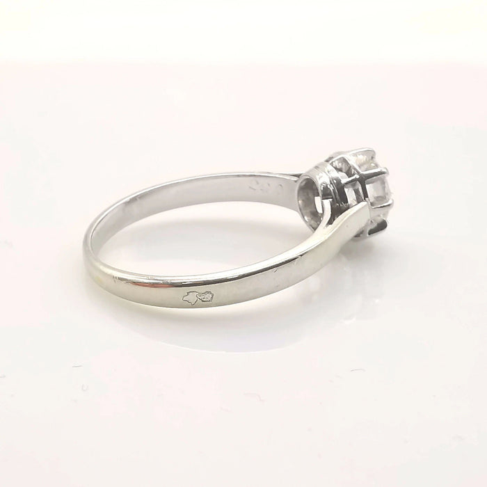 Bague Solitaire or blanc platine et diamant 58 Facettes