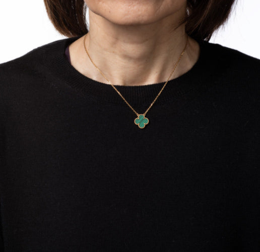 Collier Van Cleef & Arpels - Collier Vintage Alhambra Or Jaune Malachite 58 Facettes