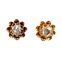 Boucles d'oreilles Puces d'oreilles or rose, fleurs et diamants taille rose (circa 1880) 58 Facettes A06248