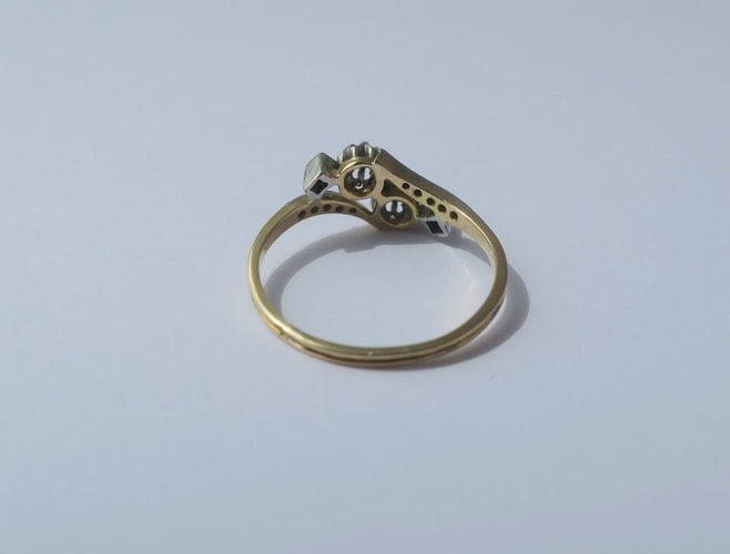 Bague 57 Bague Toi et Moi diamants or et platine 58 Facettes