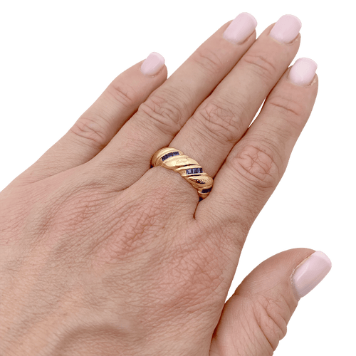 Bague 53 Bague vintage POIRAY, or jaune, saphirs calibrés. 58 Facettes 34649