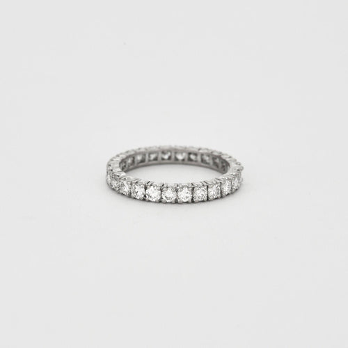 Alliance américaine en or blanc 58 Facettes 240267