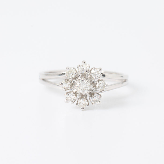 Ring Daisy white gold diamonds