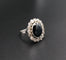 Ring Art Deco Platin Saphir-Diamanten
