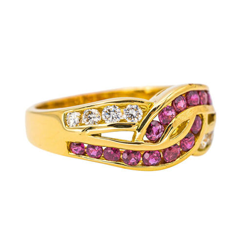Bague 54 Bague  Or jaune Rubis, Diamant 58 Facettes 4169049CN