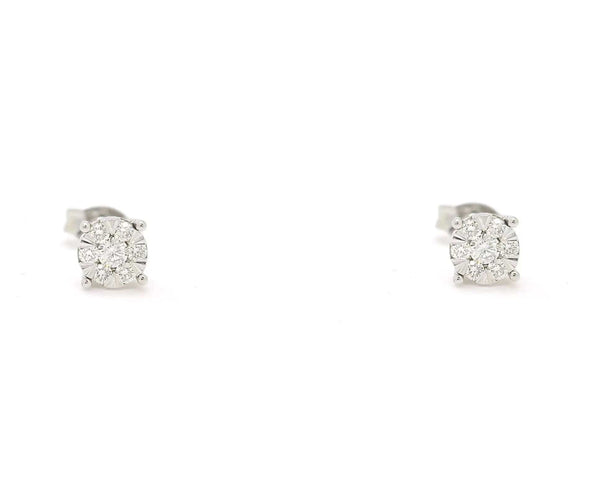 Boucles d'oreilles Boucles d'oreilles en or blanc serties de diamants de 0,19 ct 58 Facettes 14697