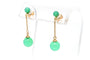 Contemporary earrings in 14-carat yellow gold set with jade 