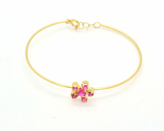 Bracelet Bracelet rigide en or jaune avec rubis synthétiques 58 Facettes 8426