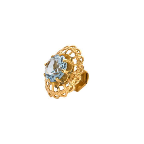 Boucles d'oreilles Boucles d'oreilles anciennes en or et aigue marine. 58 Facettes P20L9