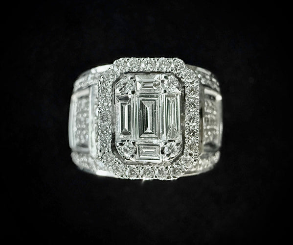 Bague 55 Bague or blanc sertie de 2,20 carats de diamants 58 Facettes