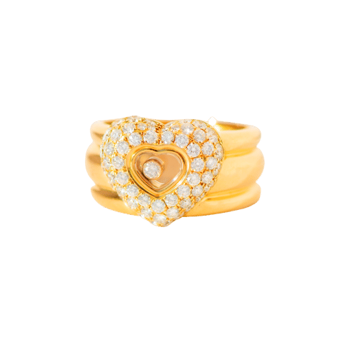 Bague 58 Chopard - Bague Happy Diamonds en or jaune 18 carats et diamants 58 Facettes 3288