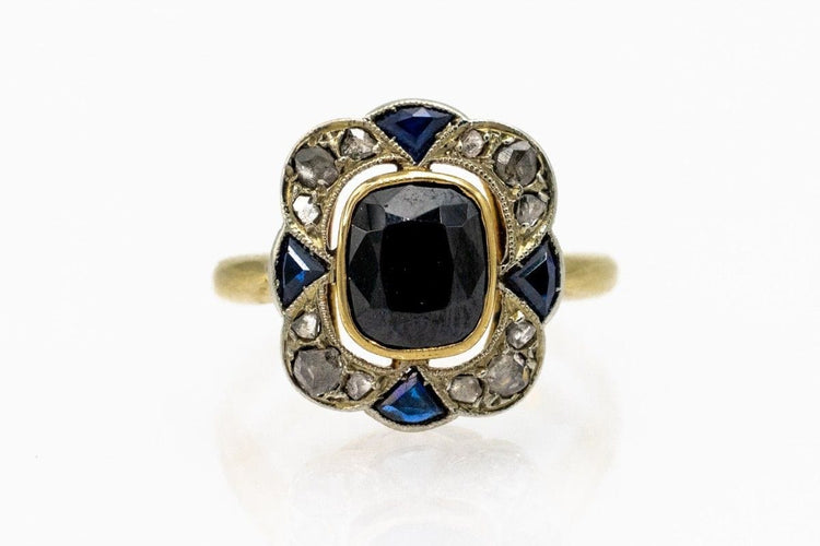 Bague 49 Bague Art Déco en or jaune avec spinelle, diamants et saphirs, début du XXe siècle 58 Facettes 9589