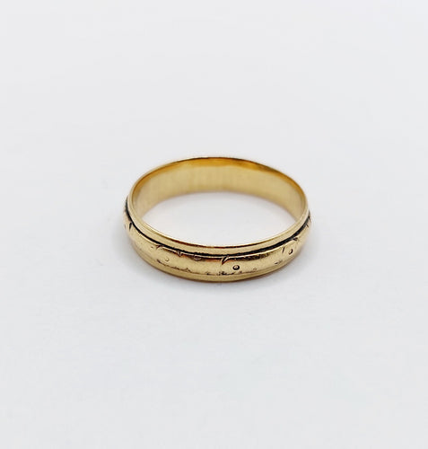 Bague 50.5 Bague jonc alliance motifs géométriques vintage en or 14k 58 Facettes A06567