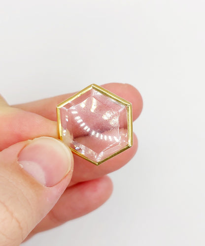 Pendentif Pendentif porte-photo antique hexagonal en or 18k art nouveau 58 Facettes A06466