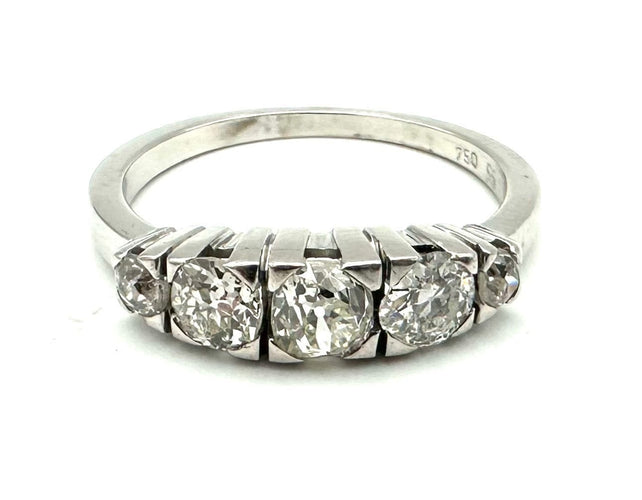 Bague 54 Bague Jarretière vers 1950 or et diamants 58 Facettes