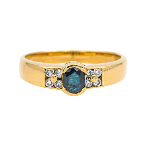 Bague 54.5 Bague  Or jaune Saphir, Diamant 58 Facettes 4175003CN