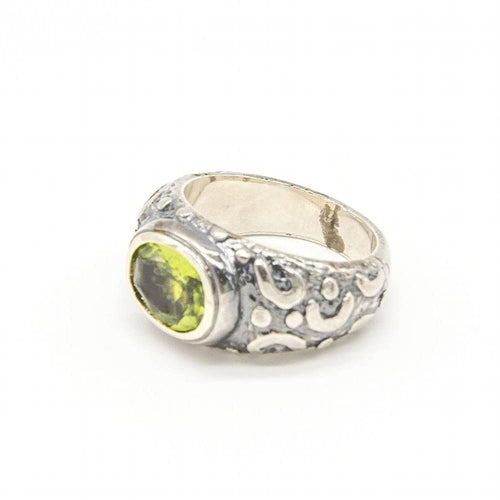 Bague 55 Bague en or, argent et péridot 58 Facettes D363899SO