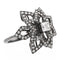 Bague 55 Bague Fleur Or noir Diamant 58 Facettes 578700RV
