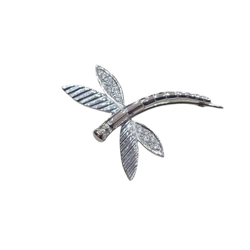 Broche Broche libellule en or blanc 18 carats et diamants 58 Facettes GE41