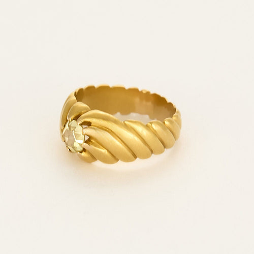 Bague 57.5 Bague en or jaune et rose diamantée 58 Facettes POI0046