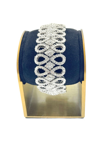 Bracelet Bracelet or blanc certifié HRD serti de 800 diamants naturels 58 Facettes