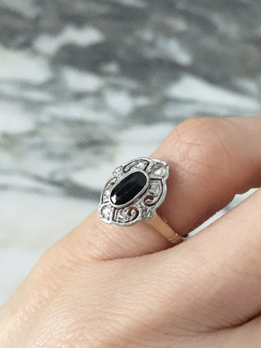 Belle Époque-ring i gult guld och Platina 