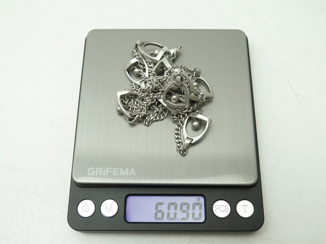 Collier rare vintage collier HERMES sautoir etrier gaetan de percin argent 800 58 Facettes 271808