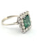 Bague 55 Bague en or blanc 18 carats avec émeraude et diamants 58 Facettes