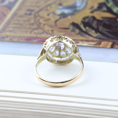 Bague 61 Bague vintage en or jaune et blanc avec diamants 58 Facettes 130006